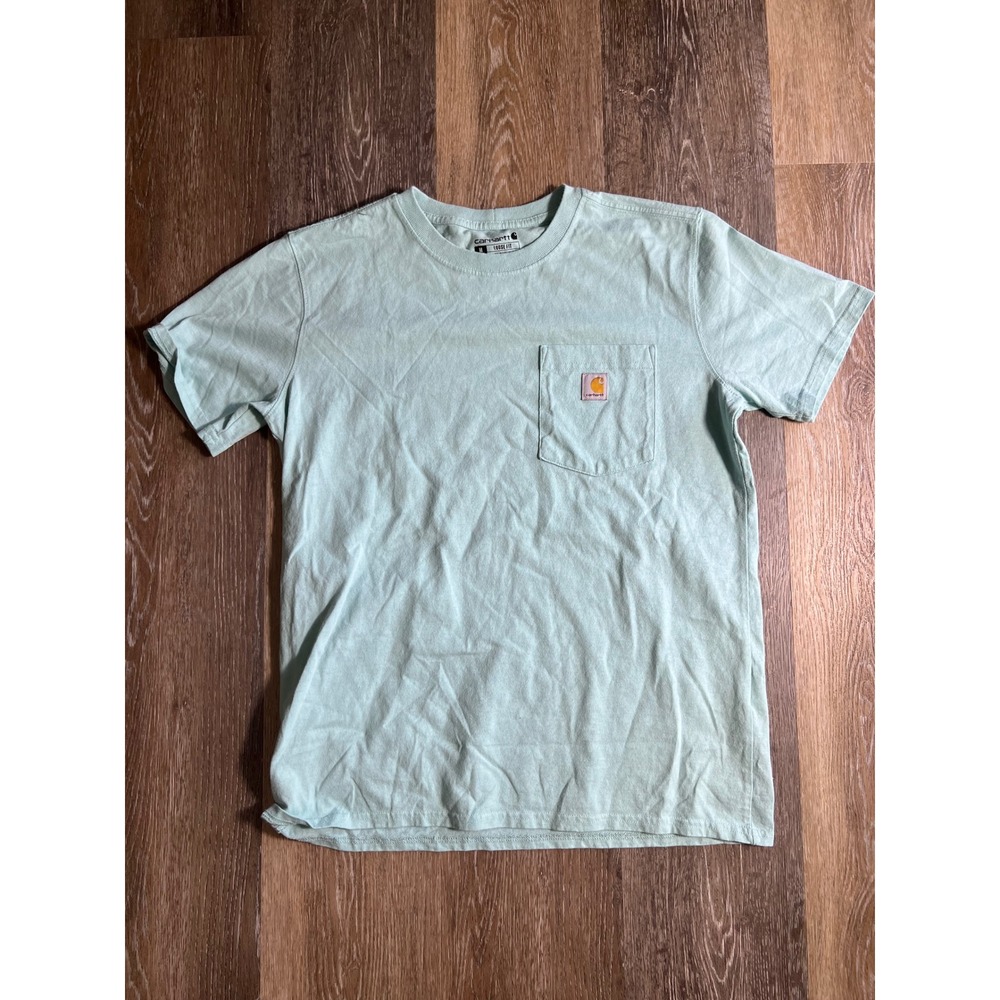 Carhartt Mens Loose Fit Short Sleeve Pocket T-Shirt Mint Green Size Medium M